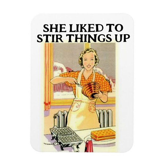 RETRO-HAUSFRAU LUSTIGER MAGNET (Vertikal)