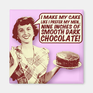 Retro-Hausfrau-Magnet - Neun Zoll Schokolade Magnet