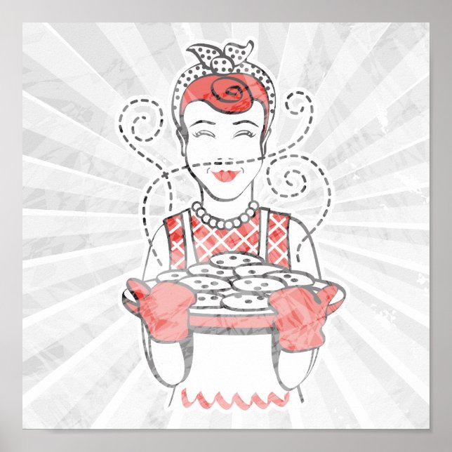 Retro-Hausfrau Poster (Vorne)