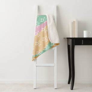 Retro-Haustier-Pfotenabdruck-Marmor Groovy Sherpadecke