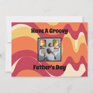 Retro "Have a Groovy Vatertag" Foto Feiertagskarte
