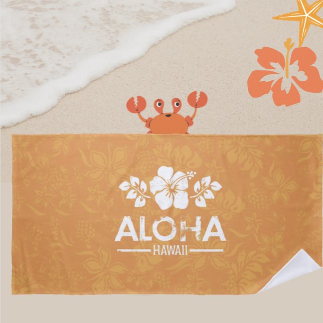Retro Hawaii Aloha Beach Handtuch (Von Creator hochgeladen)