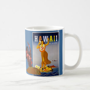 Retro-Hawaii-Hula-Girl-Kunst Kaffeetasse