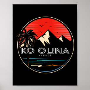 Retro Hawaii Ko Olina Wave Surfen Poster