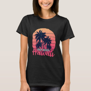 Retro Hawaii Palm Beach Surfen Paradies Sommer Fa T-Shirt