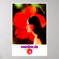 Retro-Hawaii-Plakat Reise Kunst Heim Sport Wand