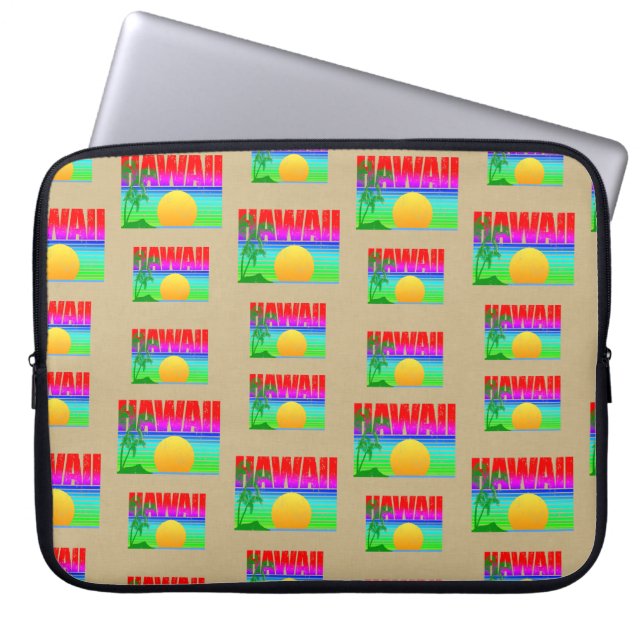 Retro Hawaii Sunset Beach Laptopschutzhülle (Vorderseite)