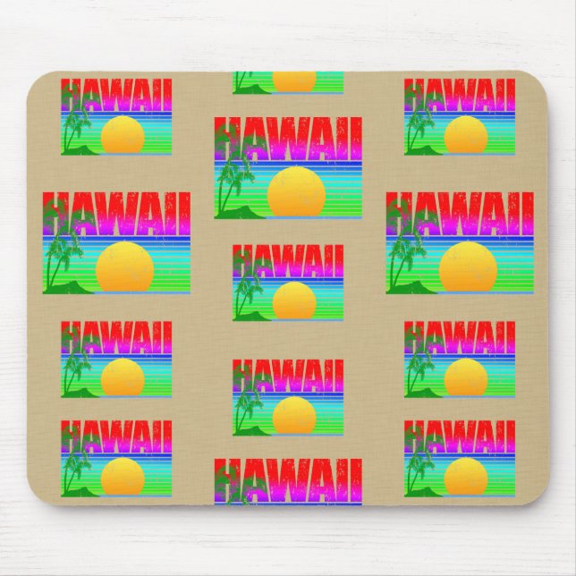 Retro Hawaii Sunset Beach Mousepad (Vorne)