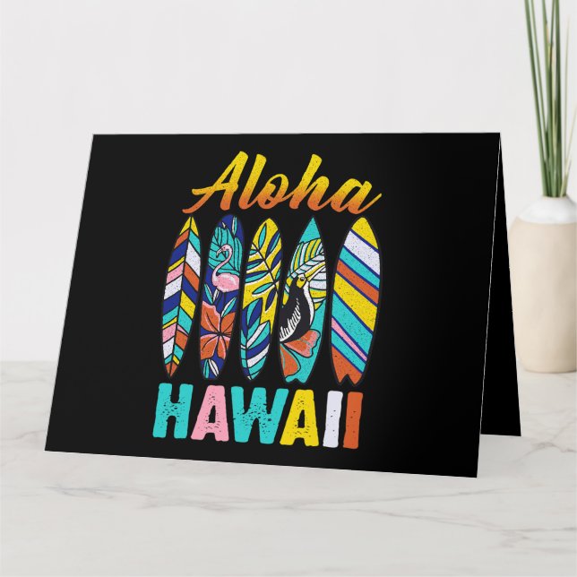 Retro Hawaiian Aloha Hawaii Funny Summer Family Karte (Vorderseite)