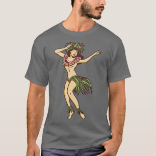 Retro Hawaiian Hula Girl Dancer 1 T-Shirt