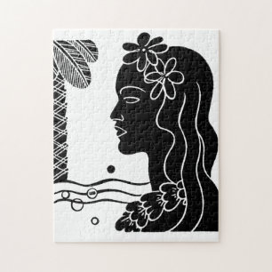 Retro Hawaiian Hula Girl Puzzle