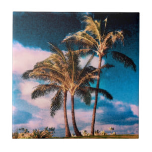 Retro Hawaiian-Palmen Maßgeschneiderte Palmen Fliese