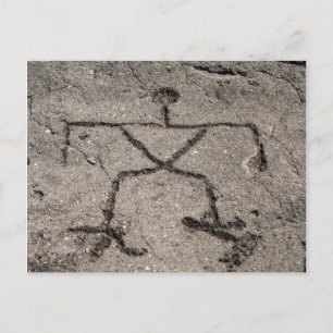 Retro Hawaiian Petroglyph - Vintage Petroglyphen Postkarte