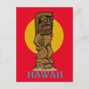 Retro Hawaiian Tiki Postkarte