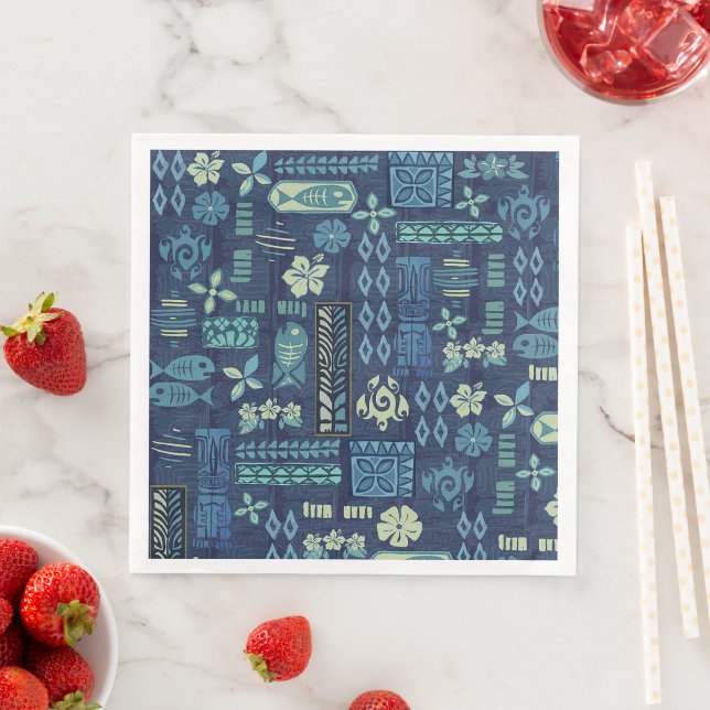 Retro Hawaiian Tiki Serviette (Beispiel)