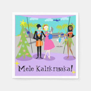 Retro Hawaiian Weihnachten Wegwerfende Neapel Serviette