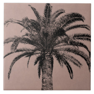 Retro Hawaiianische Palme - Vintage Palmen Vorlage Fliese