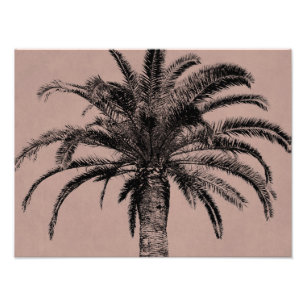 Retro Hawaiianische Palme - Vintage Palmen Vorlage Fotodruck