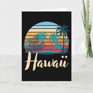 Retro Hawaiianischer Sommerurlaub Palmen Tropisch Karte