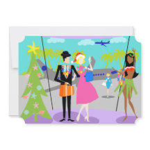 Retro hawaiische WeihnachtsParty Einladung