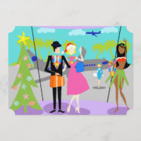 Retro hawaiische WeihnachtsParty Einladung