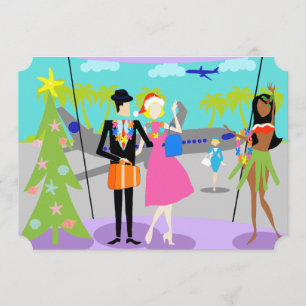 Retro hawaiische WeihnachtsParty Einladung