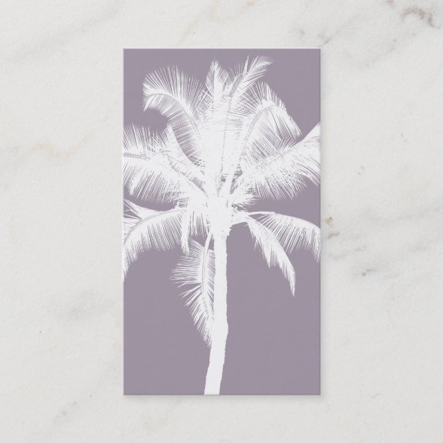Retro hawaiisches tropisches Palme-Vintages Lila Visitenkarte (Vorderseite)