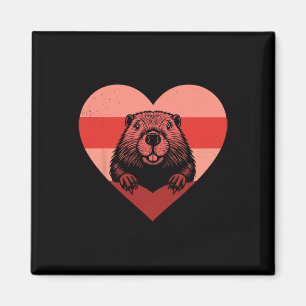 Retro Heart Biber Vintage Valentinstag Damen Herre Magnet