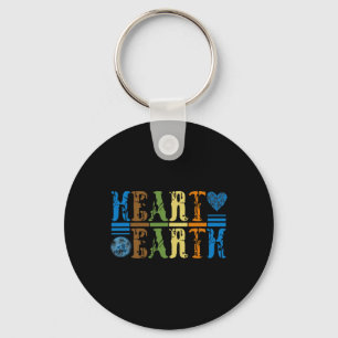 Retro Heart Earth Anagram Vintag Earth Day Liebe Schlüsselanhänger