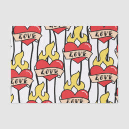 Retro Heart Tattoo Seidenpapier