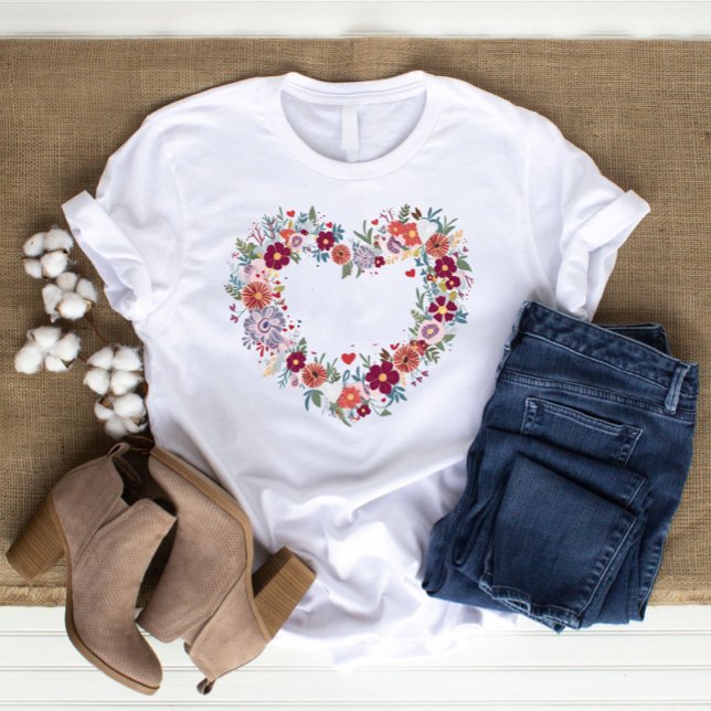 Retro Heart Wildblumen Lover T-Shirt (Retro Heart Wildflowers Lover)