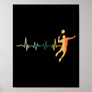 Retro Heartbeat Badminton-Spieler Shuttle Trainer Poster