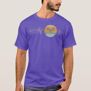 Retro Heartbeat Tennis Sport Lifeline Vintages Ges T-Shirt