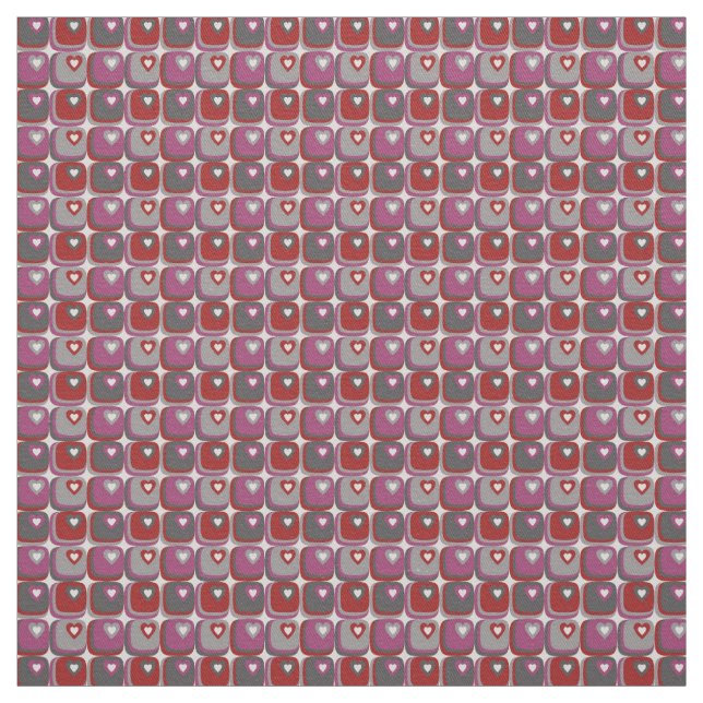 Retro Hearts Fabric Stoff (Muster)