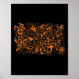 Retro Heiße Ghoul Halloween Grusel Kariert Hallowe Poster