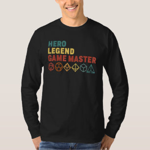Retro Helden Legend Game Master Rpg Dice D20 T-Shirt