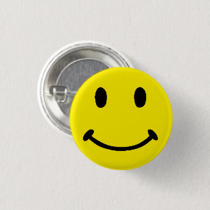 Retro Helle Große Gelbe Lächeln Gesicht Pinback Bu Button