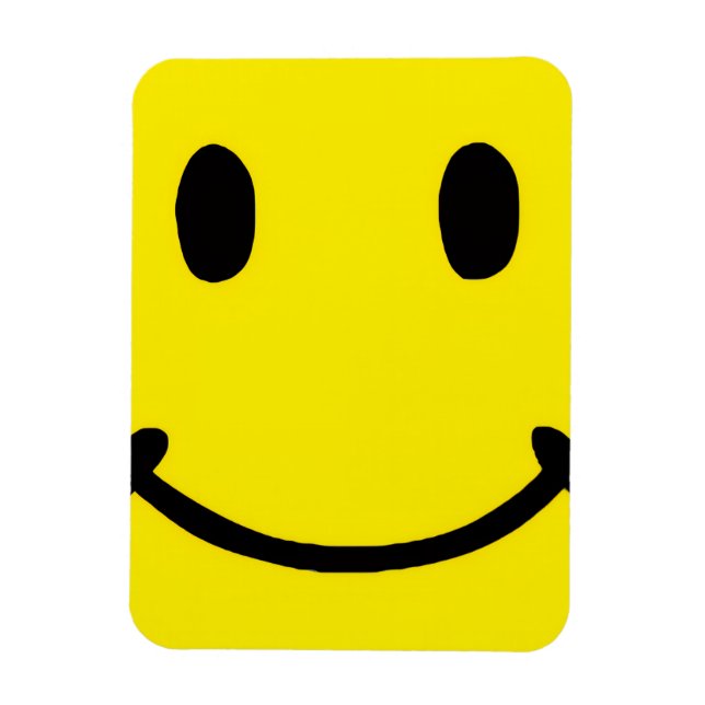 Retro Helles großes gelbes Smiley-Gesicht Magnet (Vertikal)