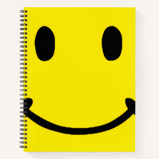 Retro Helles großes gelbes Smiley-Gesicht Notizbuch