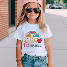 Retro "Hello First Grade" Erster Schultag T-Shirt