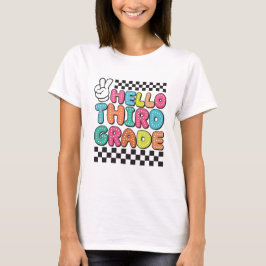 Retro Hello Third Grade Teacher T-Shirt