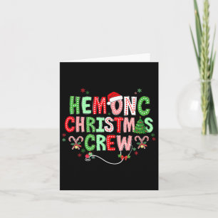 Retro Hemonc Weihnachts-Crew Hämatologie Onkologie Karte