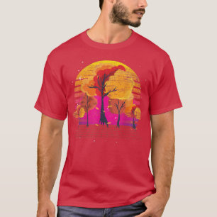 Retro Herbst Blätter Treppen Erntedank Landschaft T-Shirt