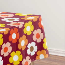 Retro Herbst Blume Muster Burgund Tischdecke