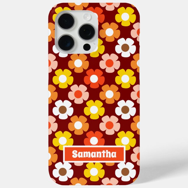 Retro Herbst Blume Muster Rot Case-Mate iPhone Hülle (Rückseite)