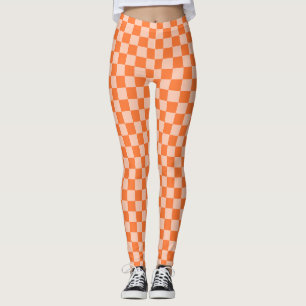 Retro Herbst Orange Tartan Kariert Leggings