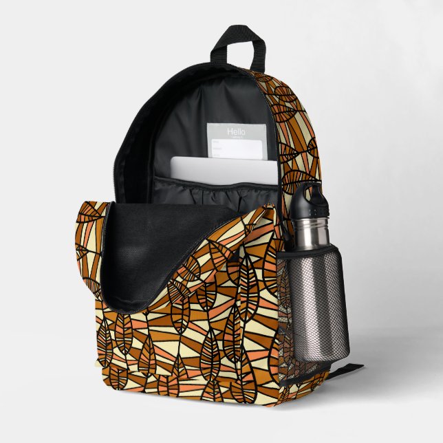 Retro-Herbst-Rucksack #3 Bedruckter Rucksack (Rückseitige Ecke links (Offen) )