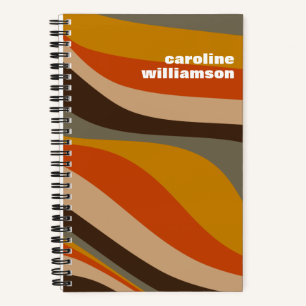 Retro-Herbst-Wellenlinien-Erttöne Personalisiert Notizbuch