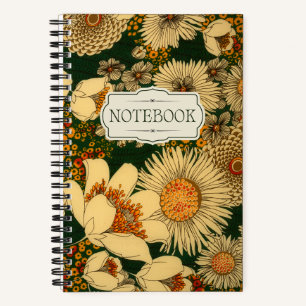 Retro-Herbstfarben Blume Notizbuch