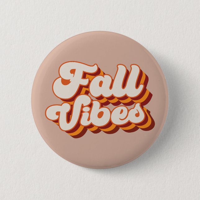 Retro-Herbstgefühle Button (Vorderseite)